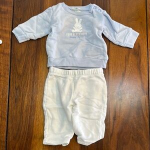 United Colors Of Benetton Light Blue and White Kids Matching Set